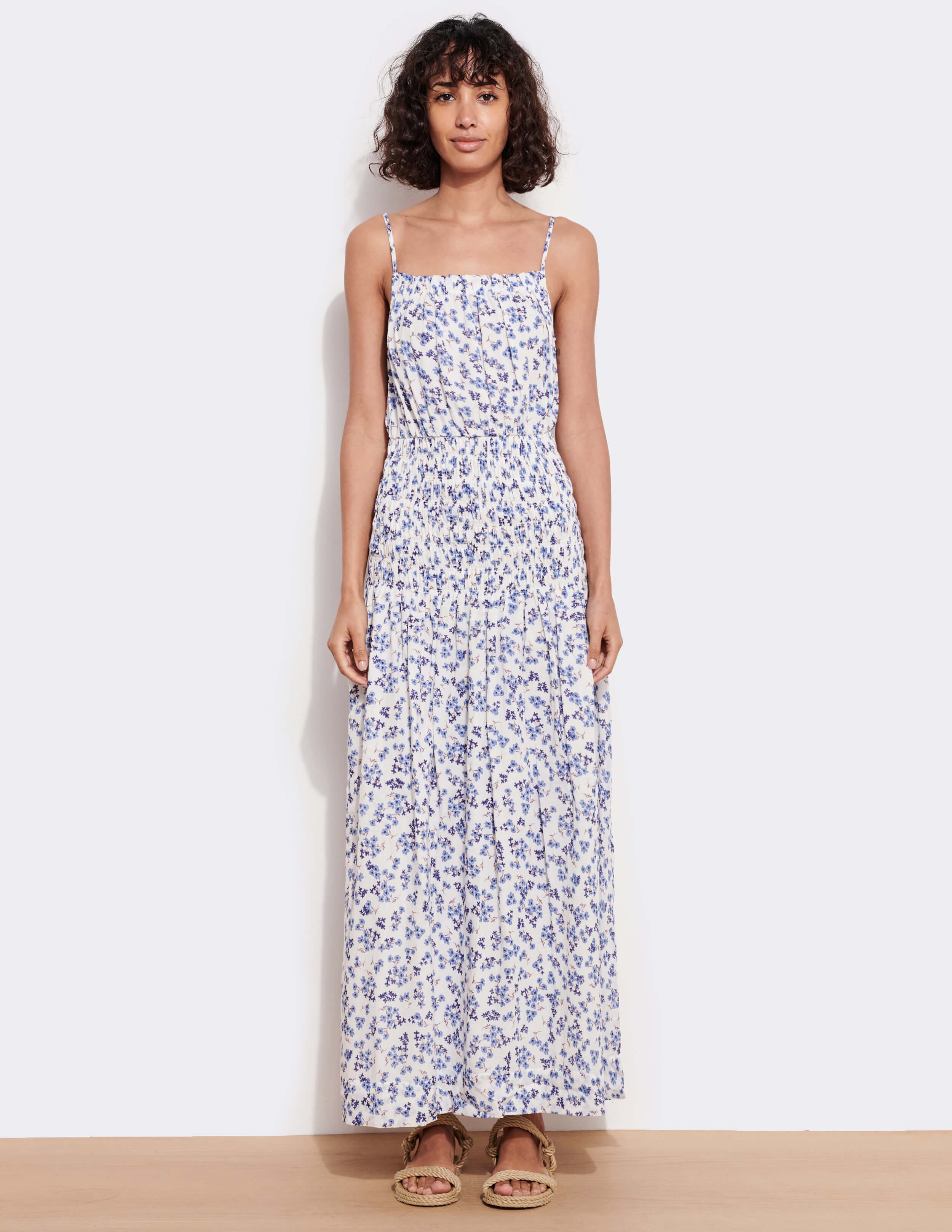 Ditsy Smocked Maxi Dress