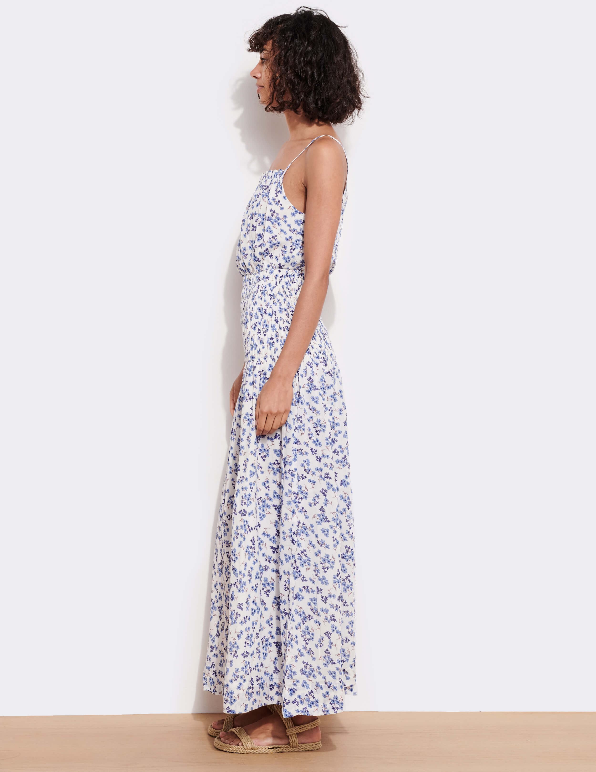 Ditsy Smocked Maxi Dress
