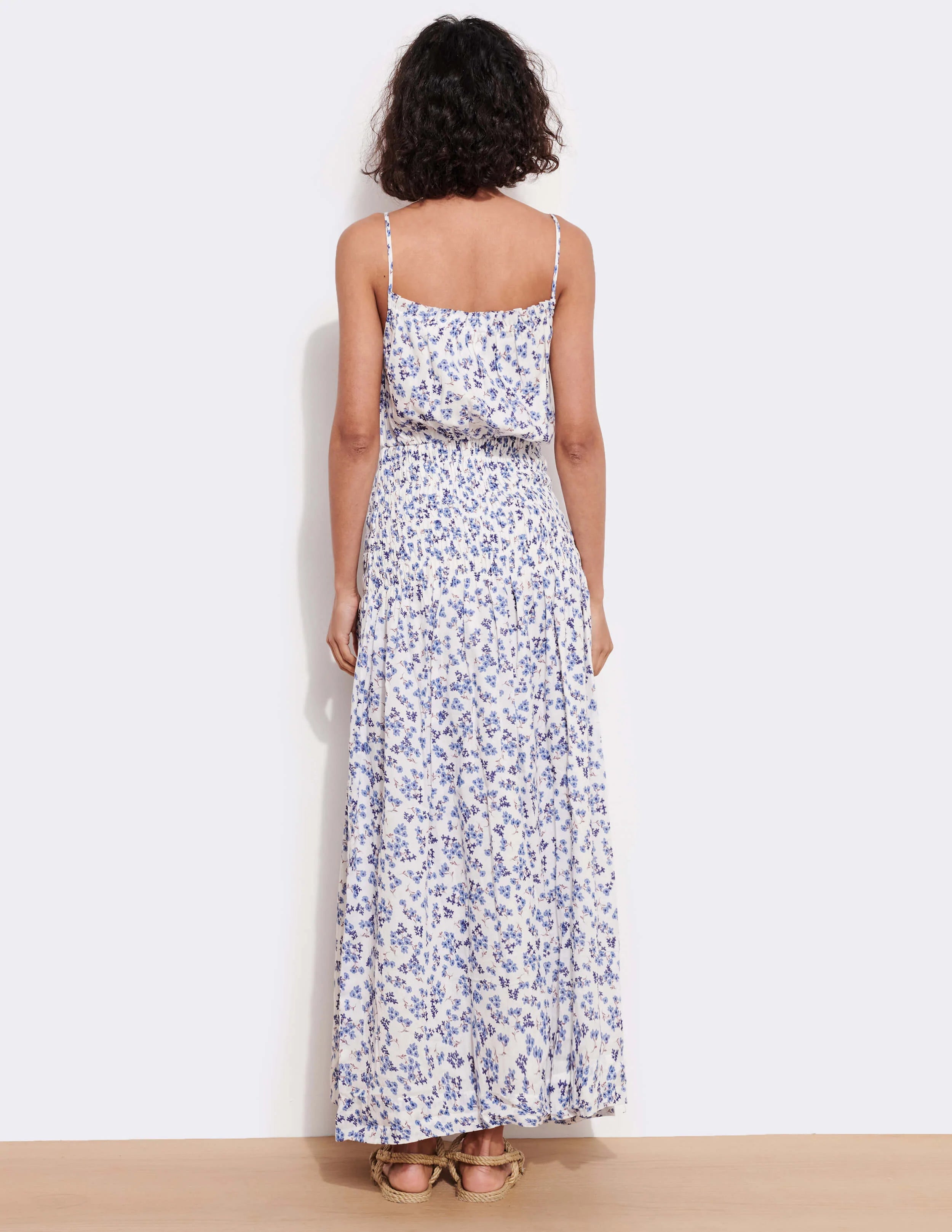 Ditsy Smocked Maxi Dress