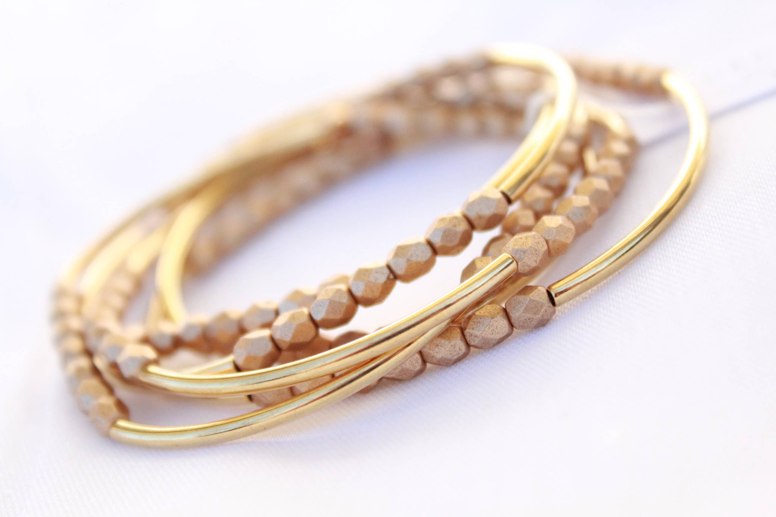 Gold Six Wrap Layering Bracelet