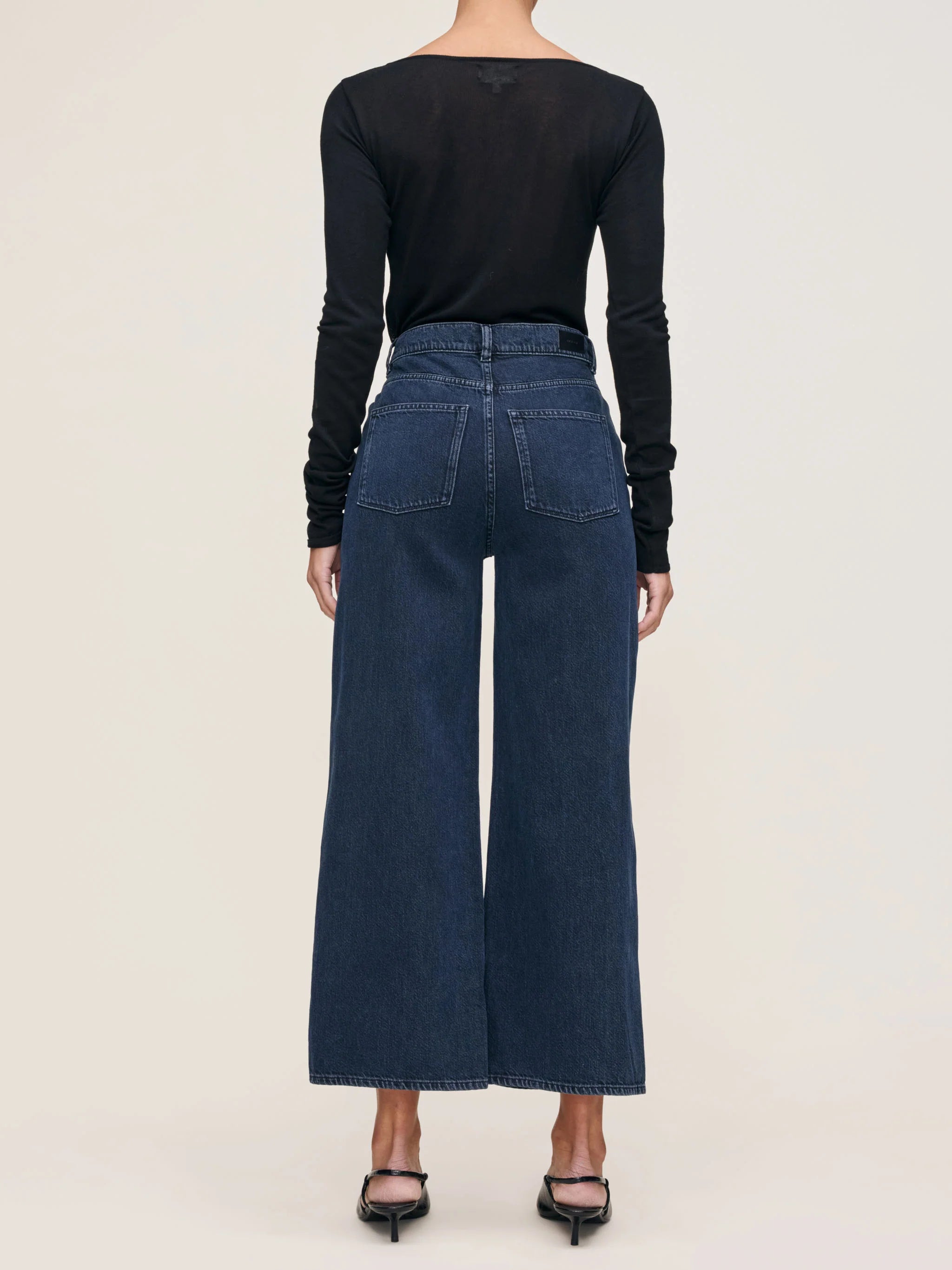 Hepburn Wide Leg High Rise Ankle Jeans