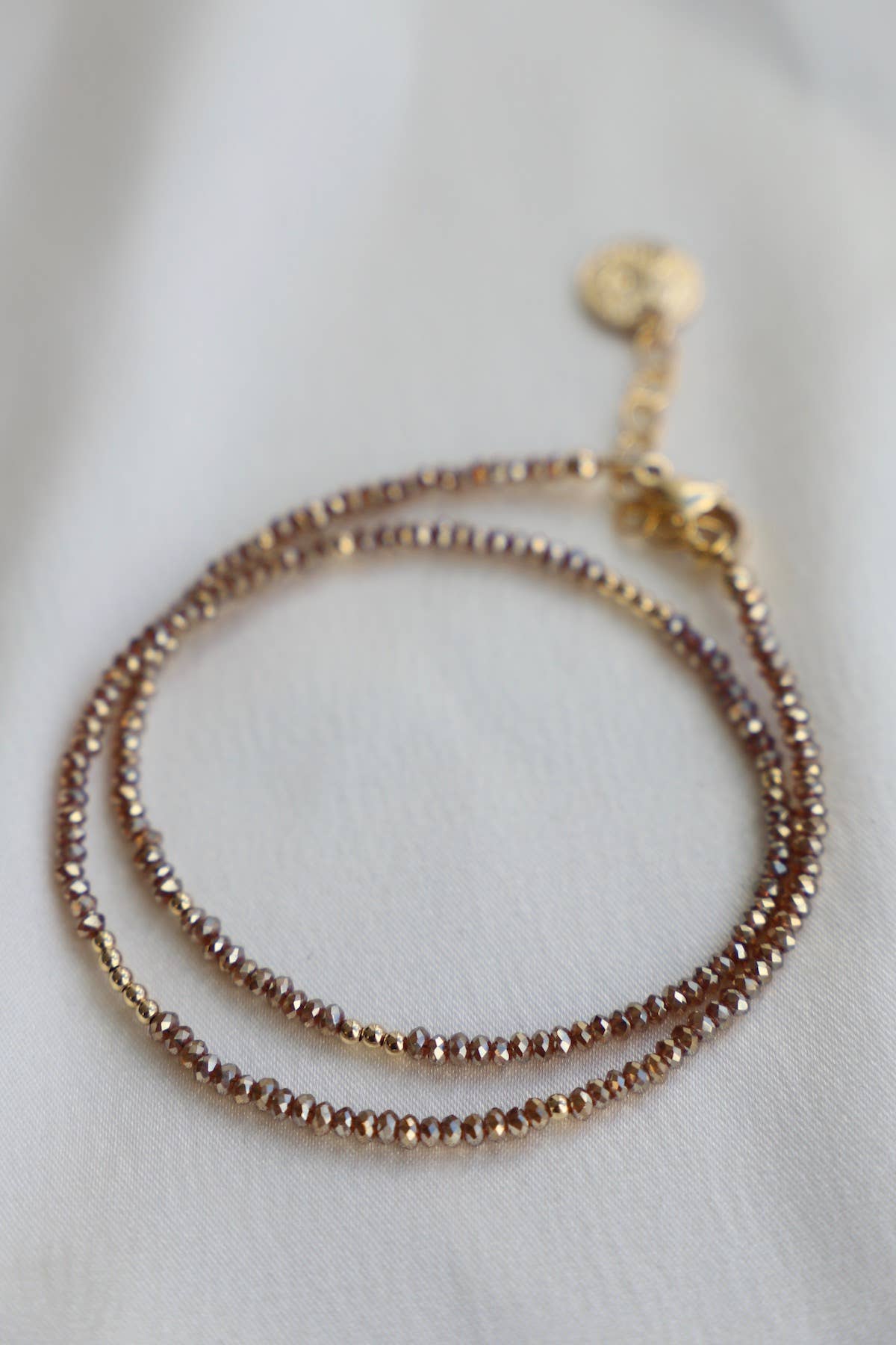 Saffron Petite Crystal Double Wrap Bracelet