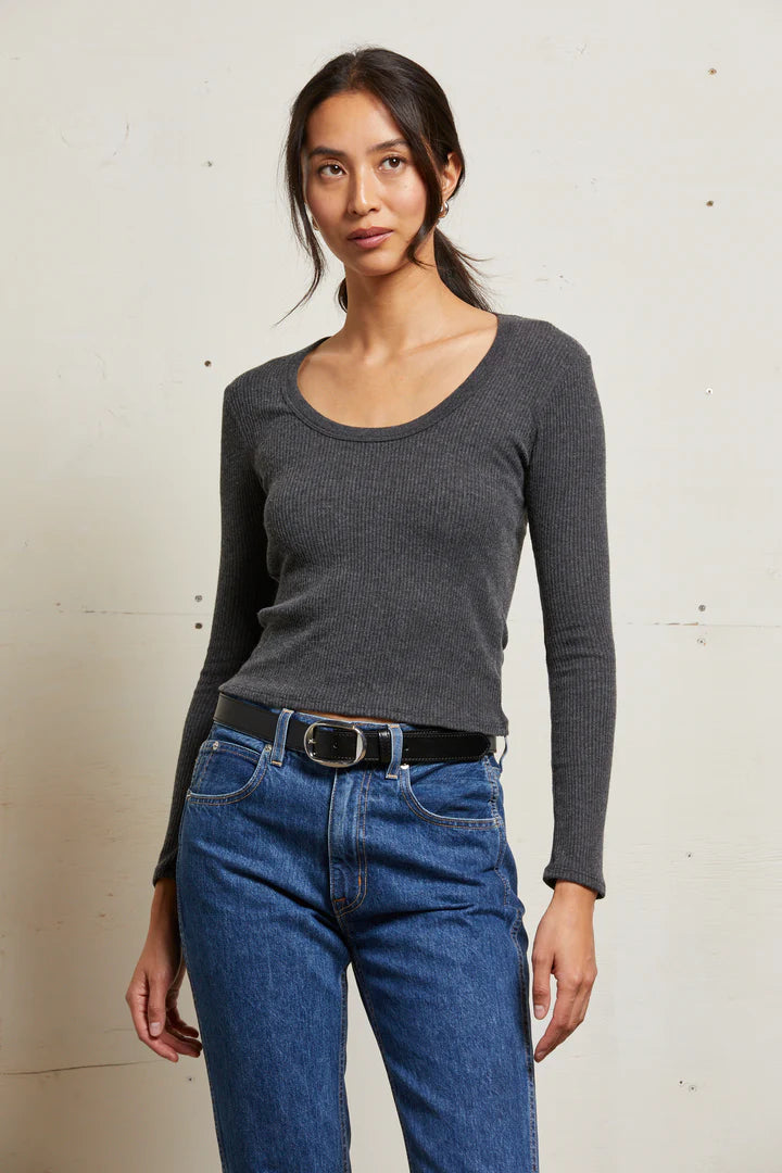 Josie Sweater Rib Long Sleeve U-Neck