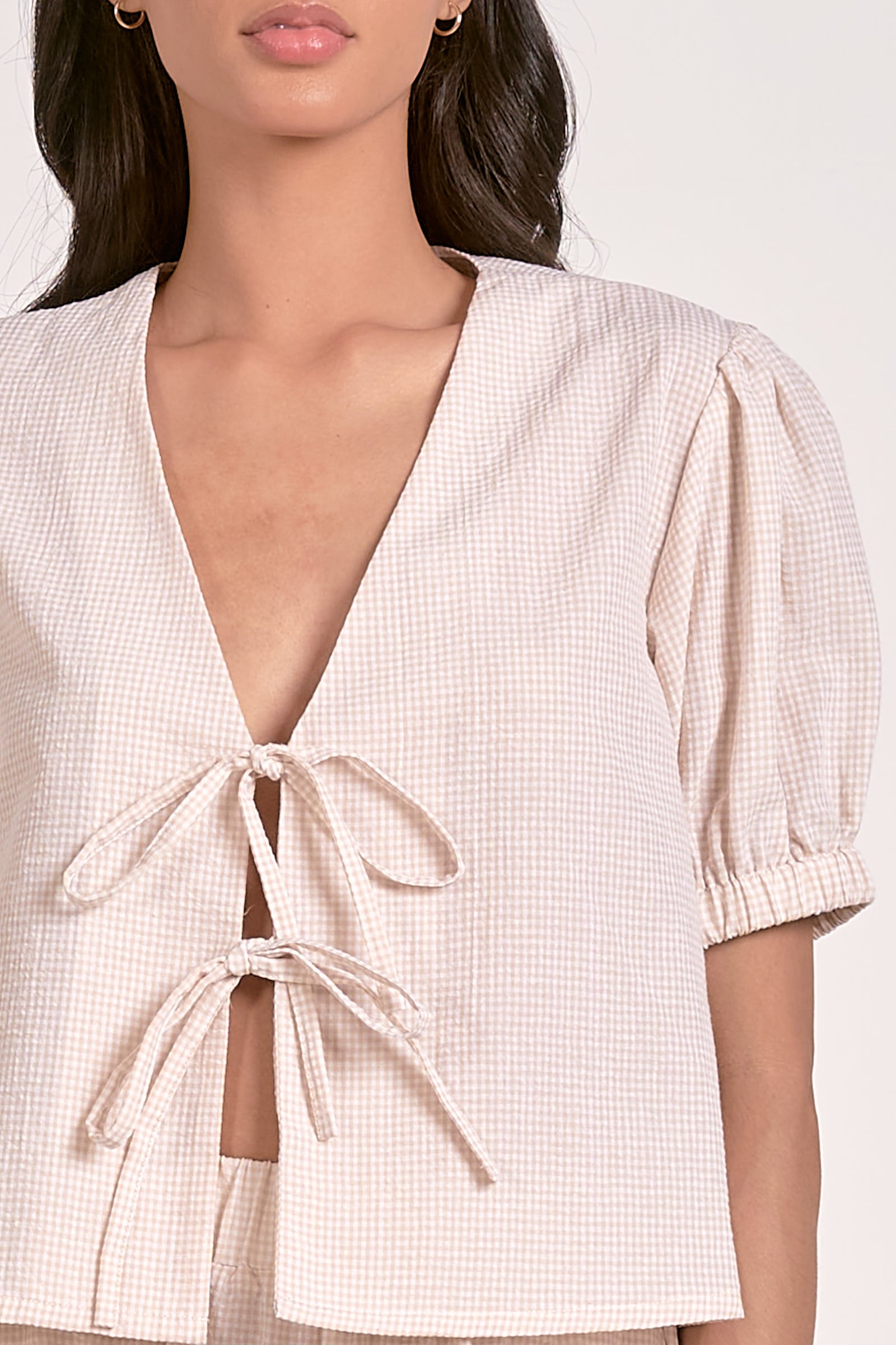 Seersucker Tie Top