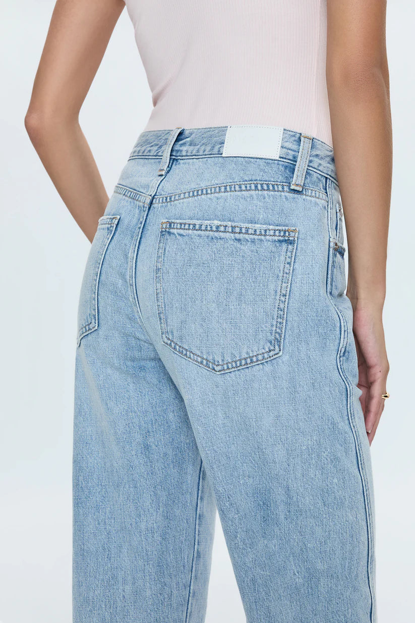 Kacey Mid Rise Cuffed Straight Jean