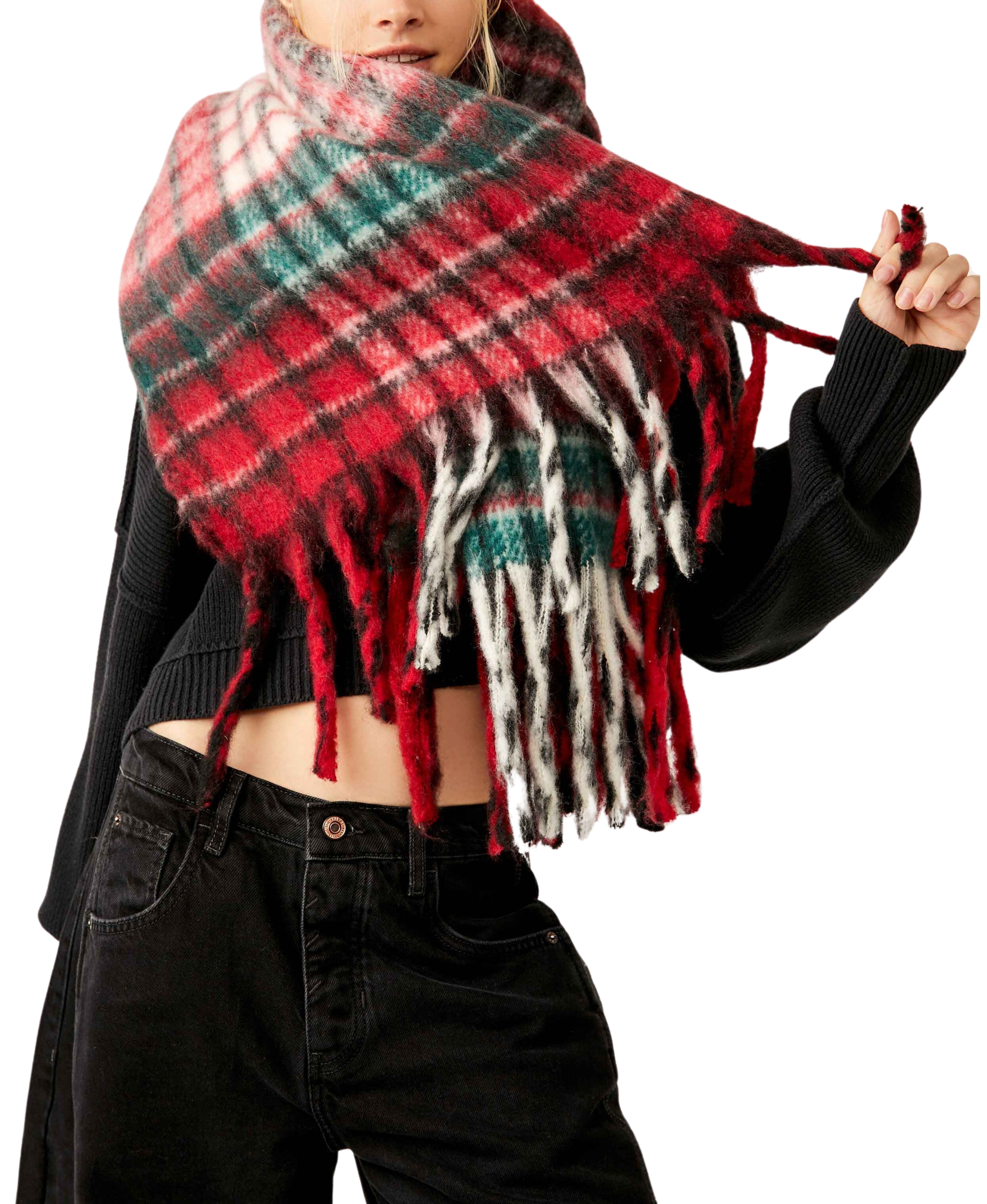 Falling For You Brushed Plaid Scarf
