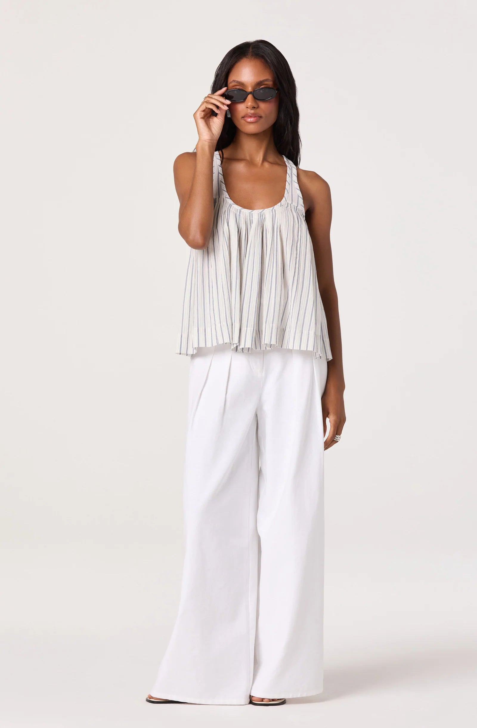 Aiden Pleated Wide-Leg Pants