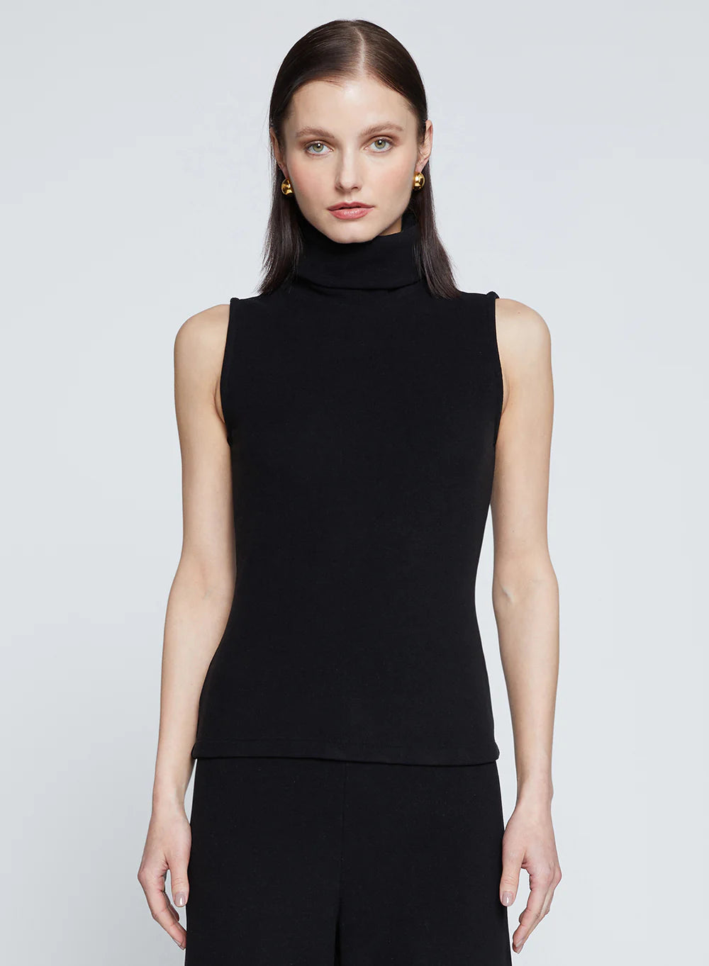 Honeyluxe Rib Sleeveless Turtleneck