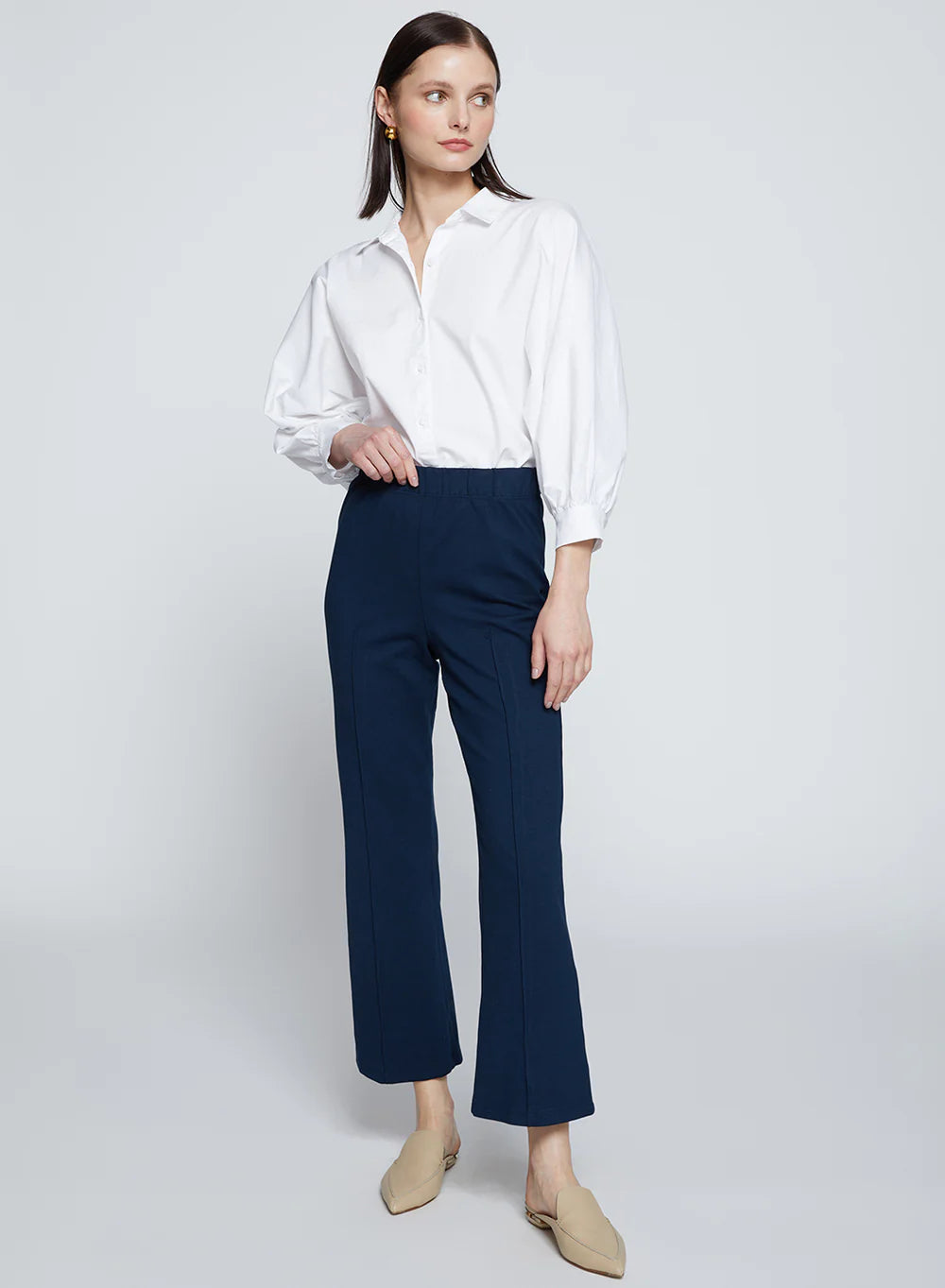 Ponte Cropped Kick Flare Pant