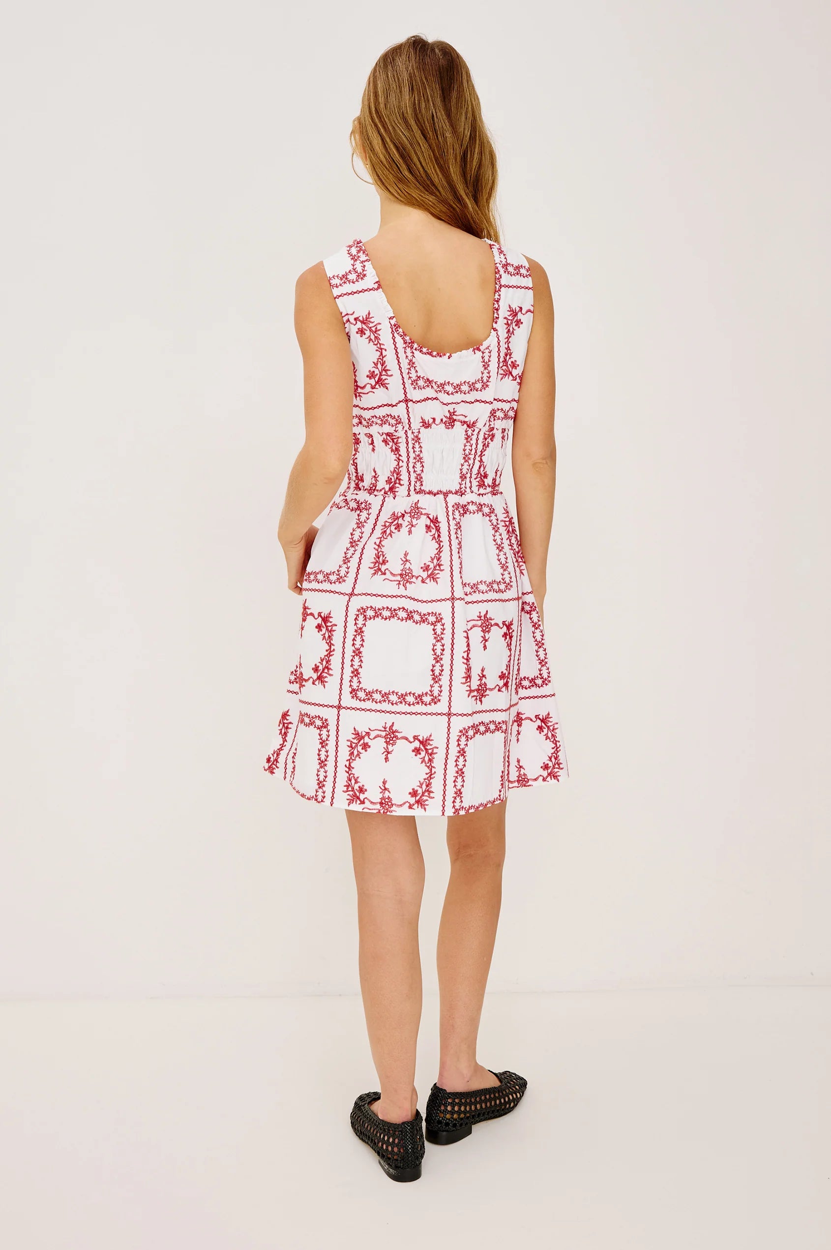 Cosette Ivory Red Handkerchief Dress