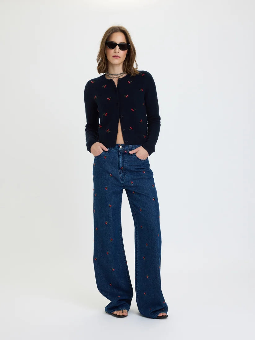 Muse Embroidered Fitted Cardigan