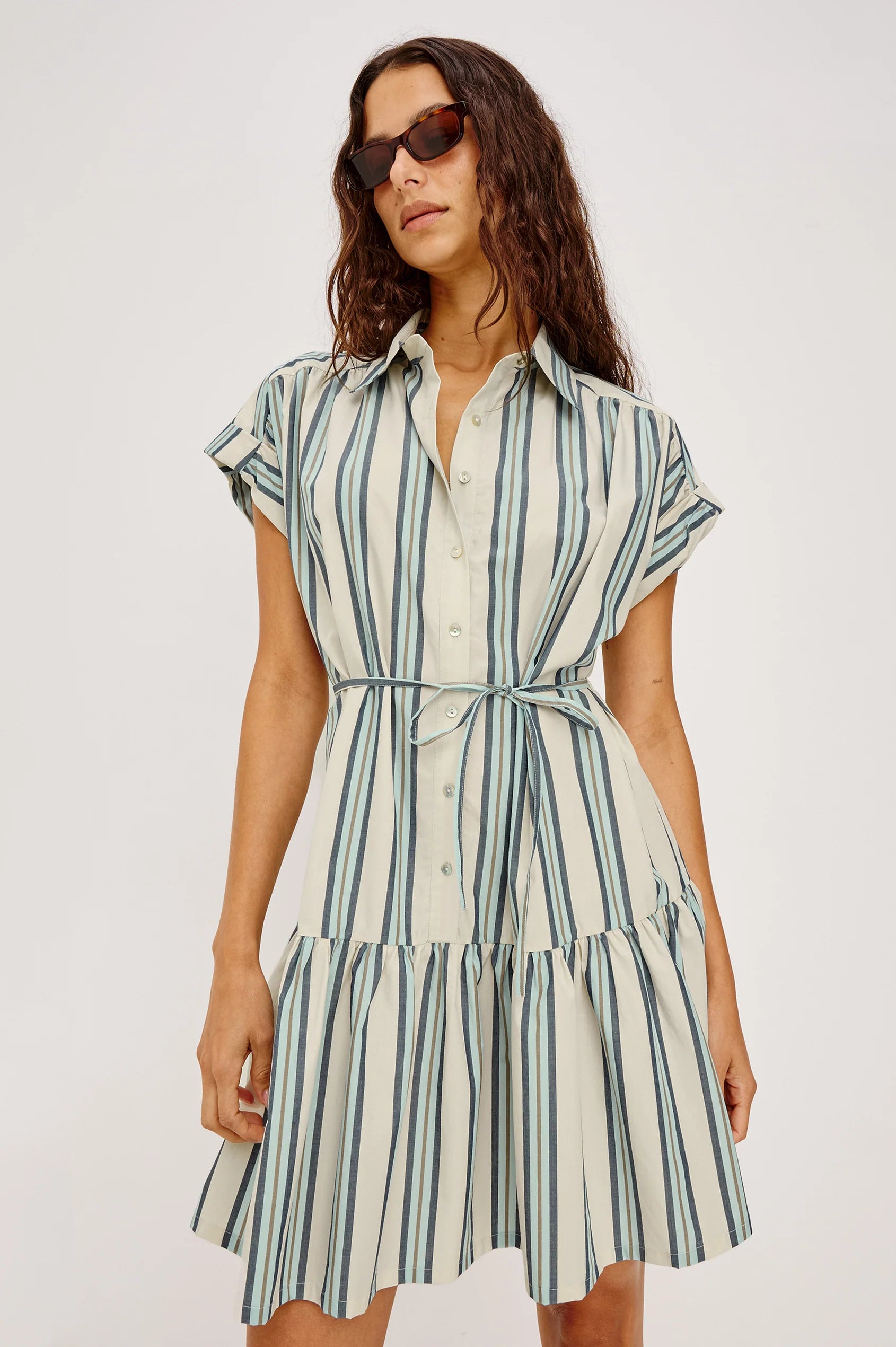 Evaline Marsala Stripe Dress