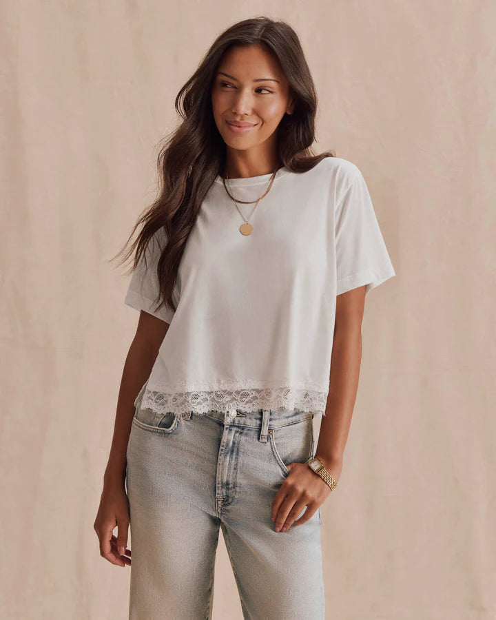 Lainey Lace Trim Short Sleeve Tee