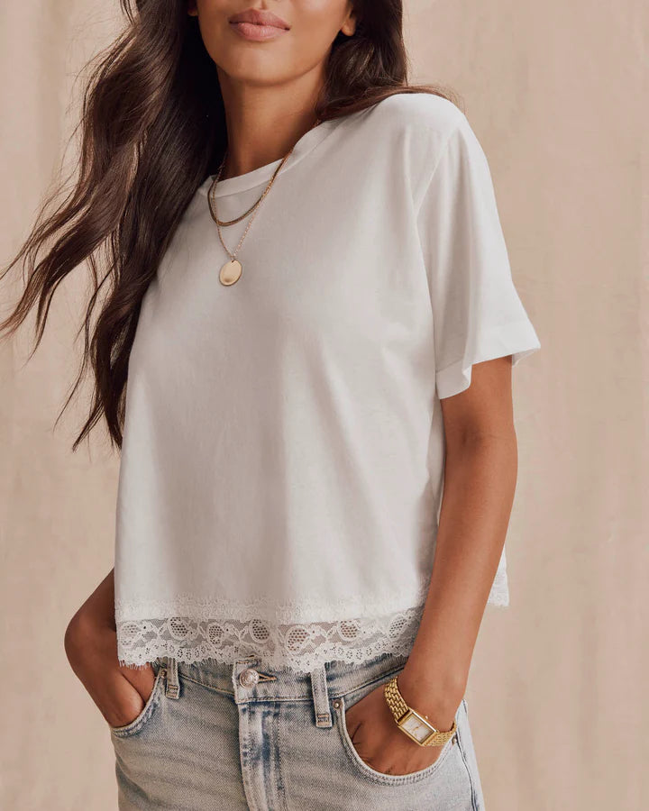 Lainey Lace Trim Short Sleeve Tee