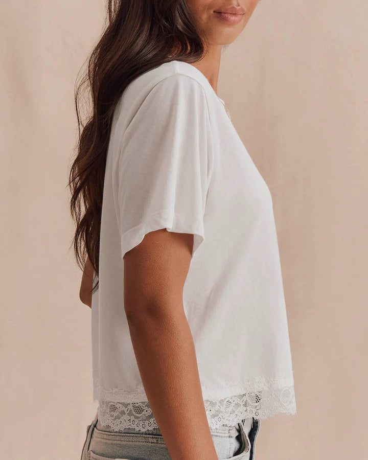 Lainey Lace Trim Short Sleeve Tee