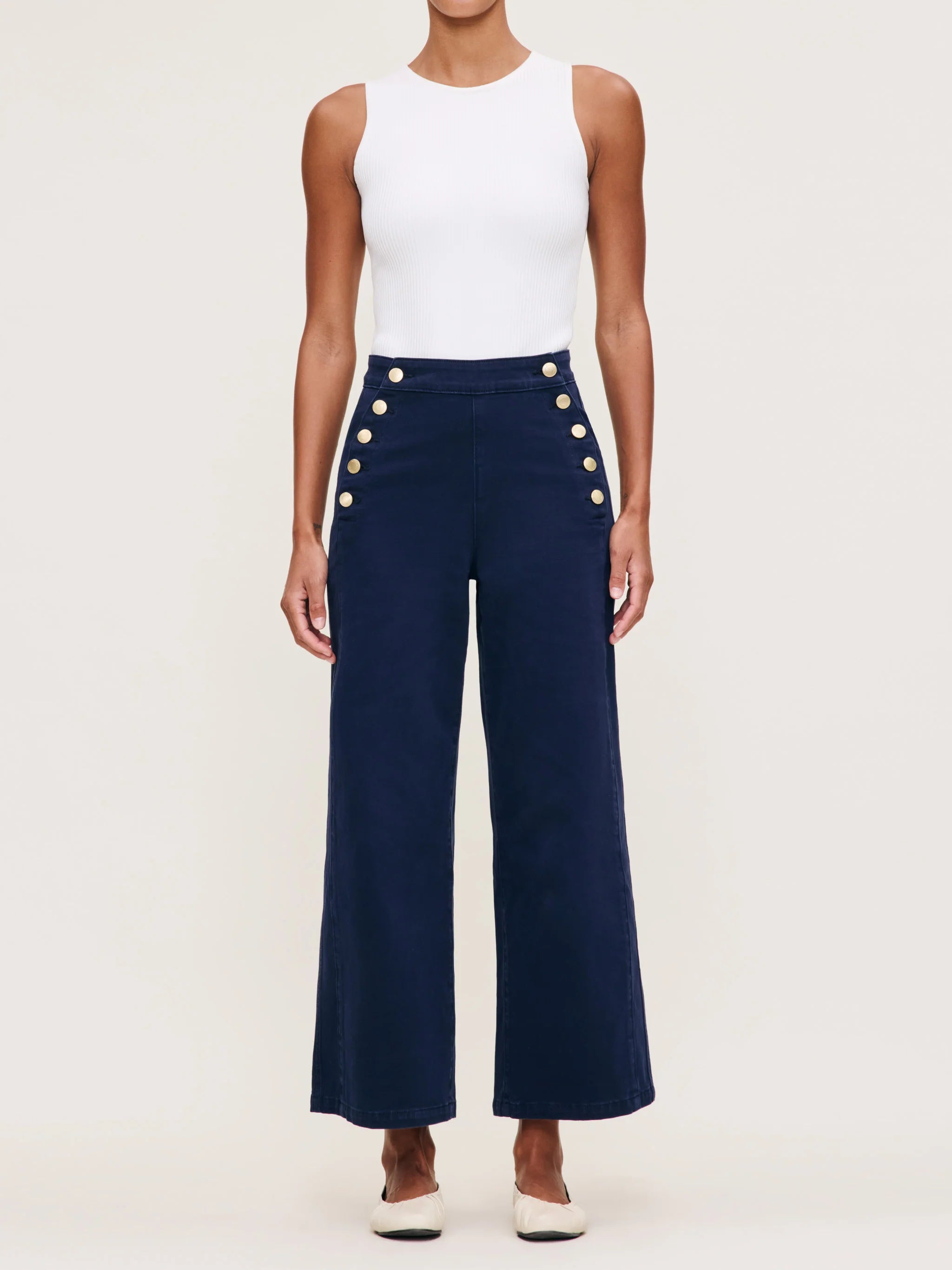 Hepburn Wide Leg High Rise Ankle