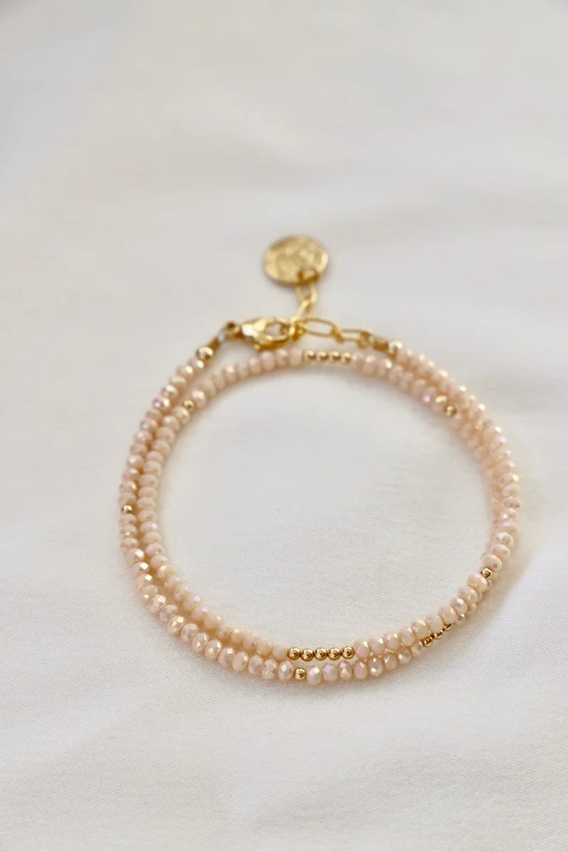 Pink Opal Petite Double Wrap Bracelet