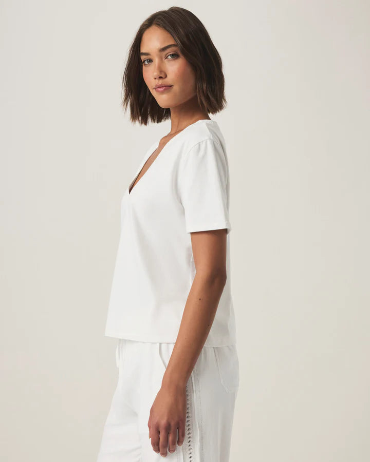 Kacey Crochet V-neck Tee