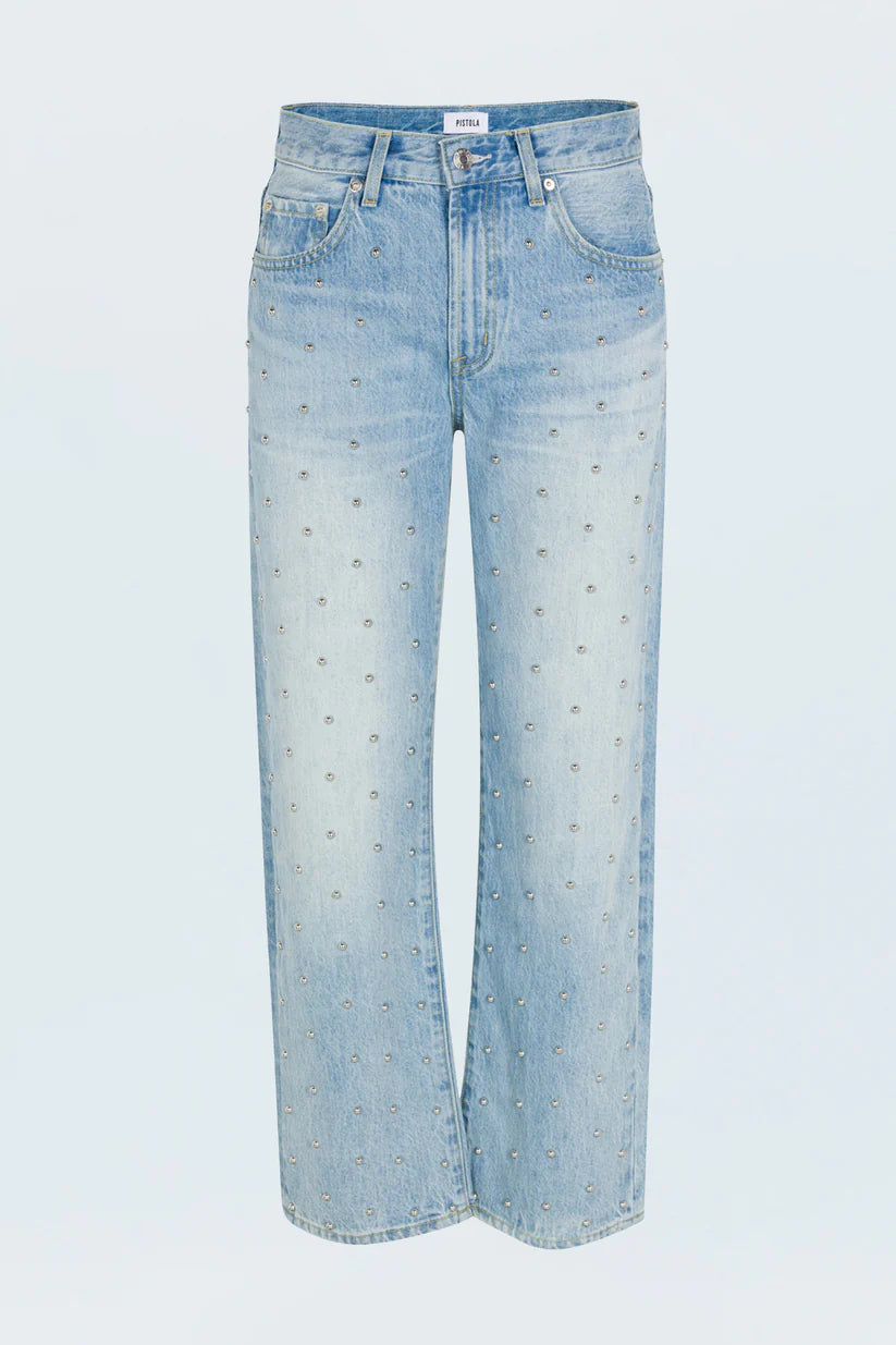 Lexi Mid Rise Bowed Straight Jean