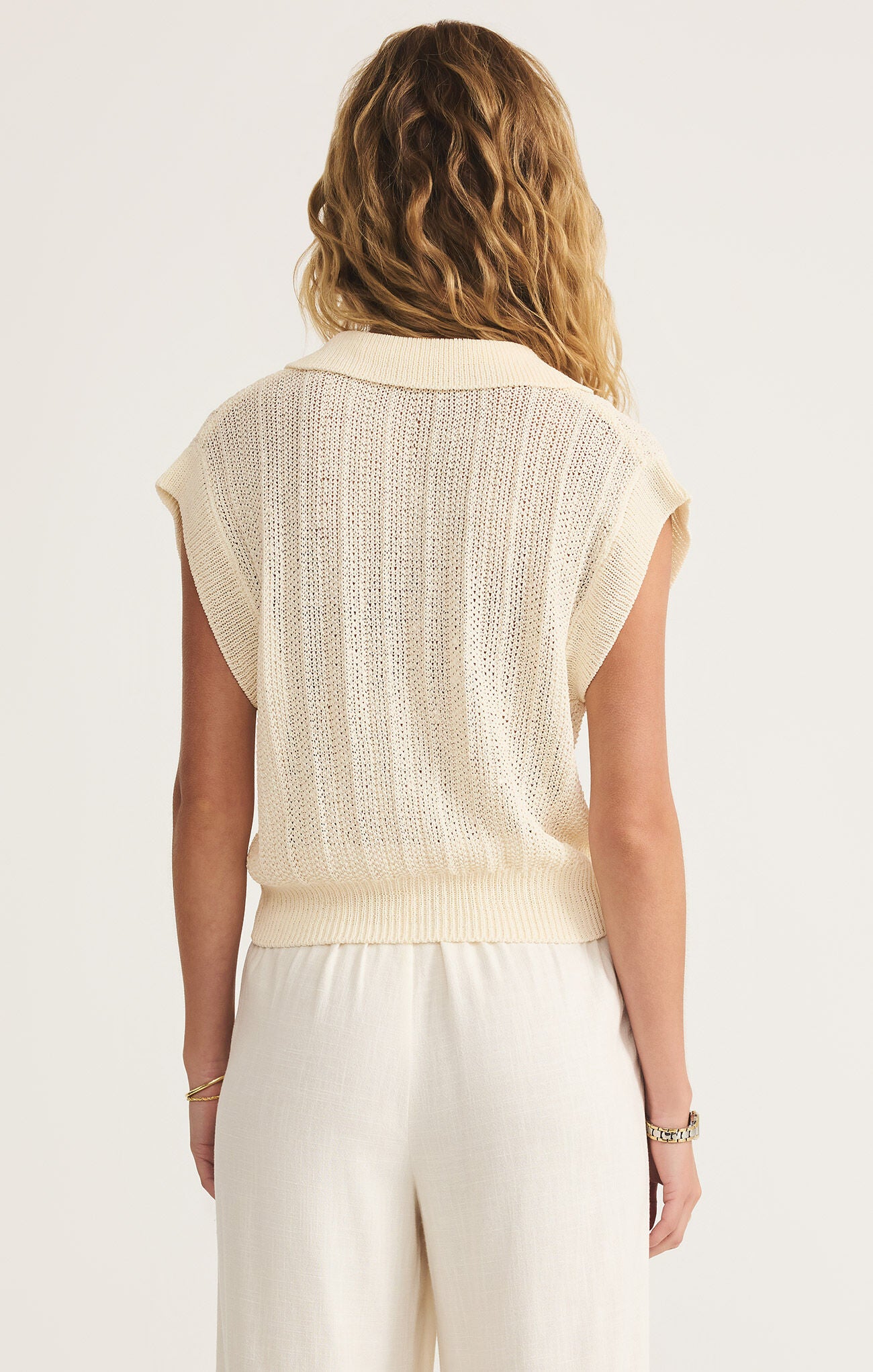 Lauden Crochet Polo Top