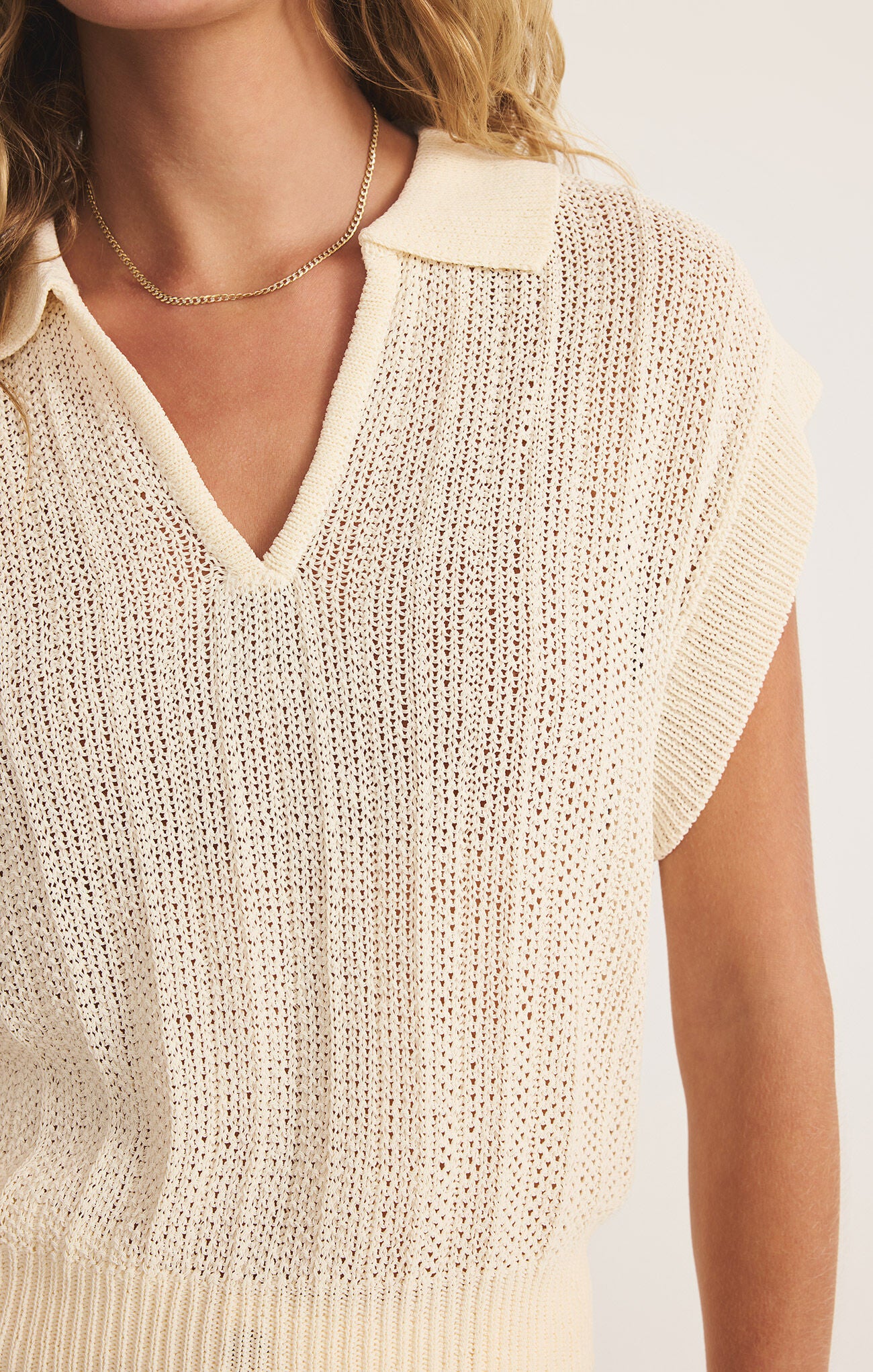 Lauden Crochet Polo Top