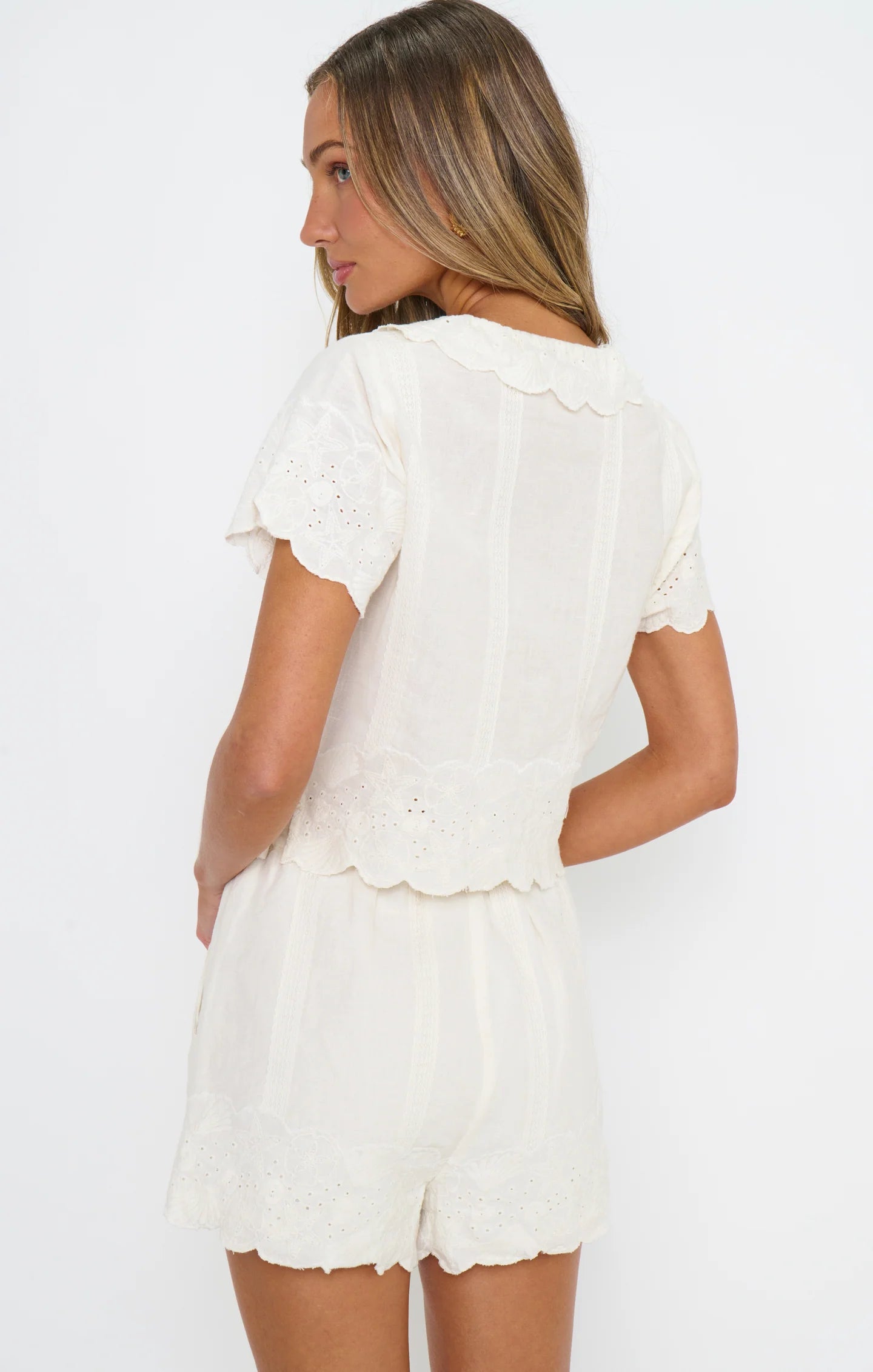 Lyla White Eyelet Top