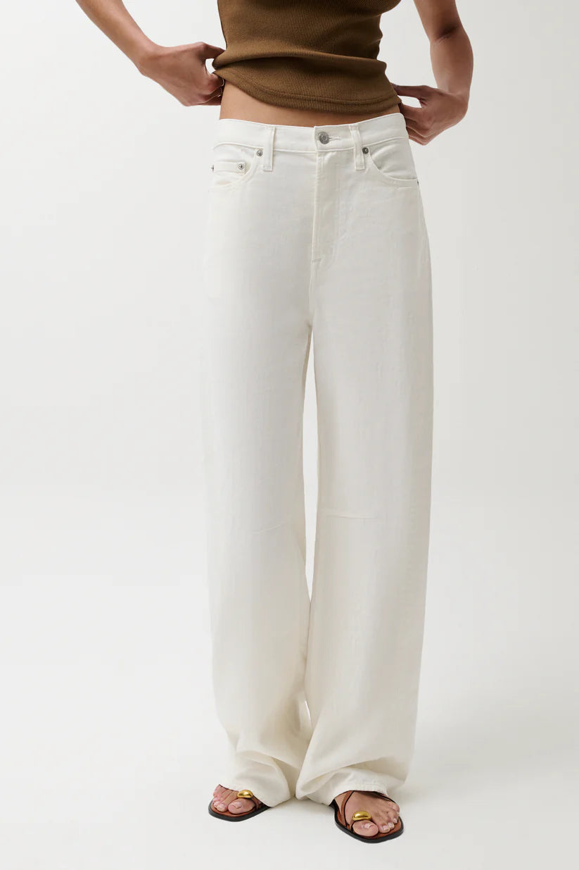 Sydney High Rise Bowed Linen Wide Leg Jean