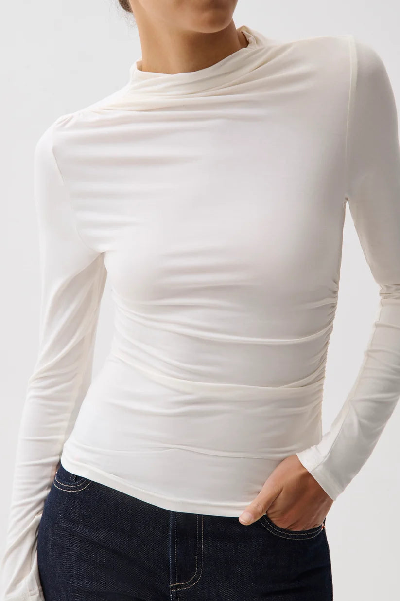 Nathalia Draped Mock Neck