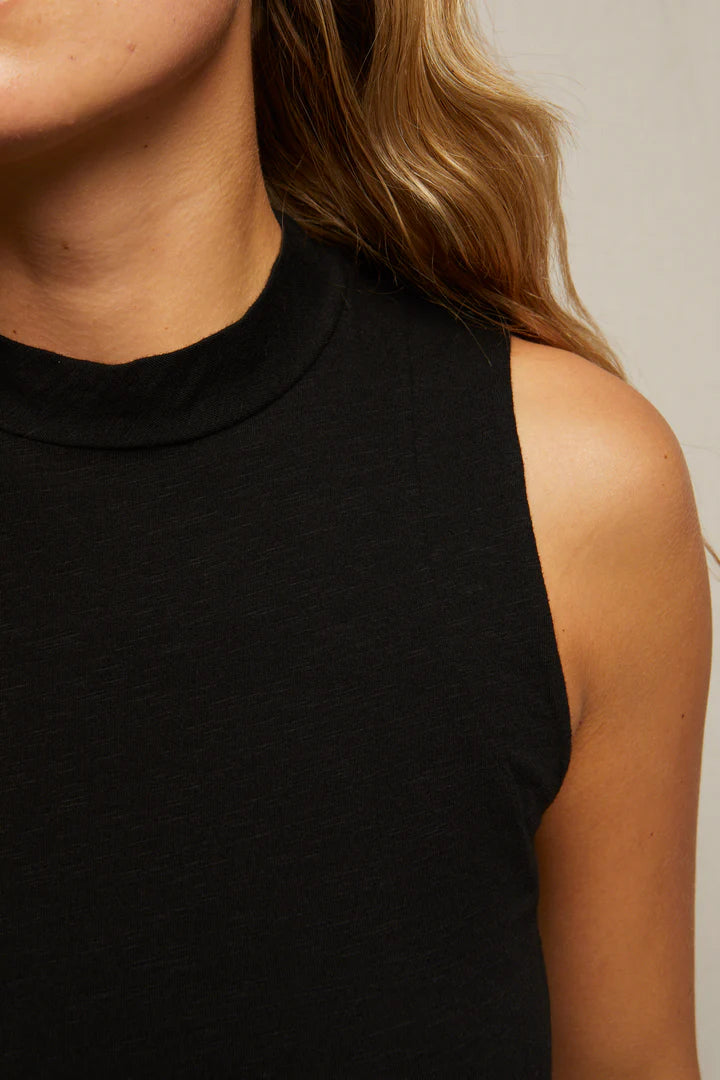 Phoebe Slub Jersey Mock Neck Tank