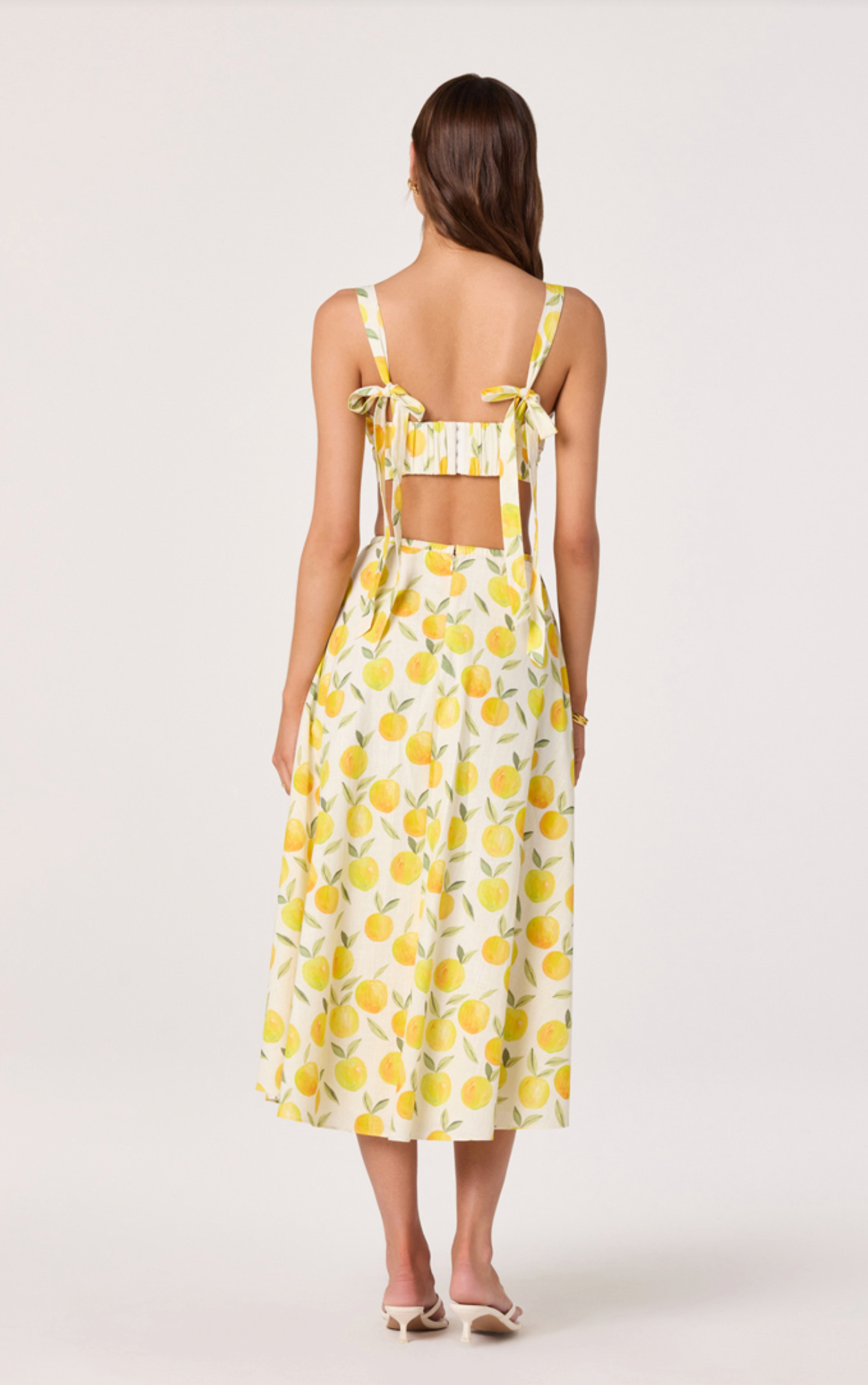 Myria Print Tie-Strap Cropped Bustier Top