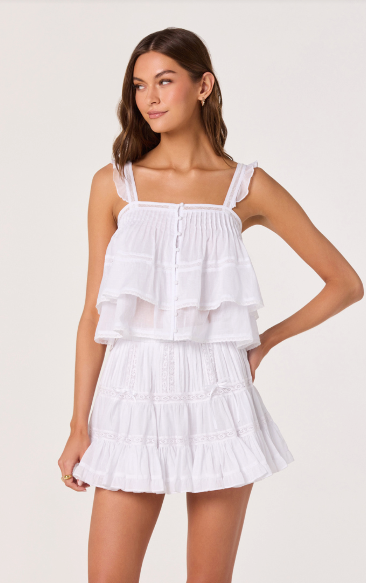 Delia Tiered Ruffle Mini Skirt