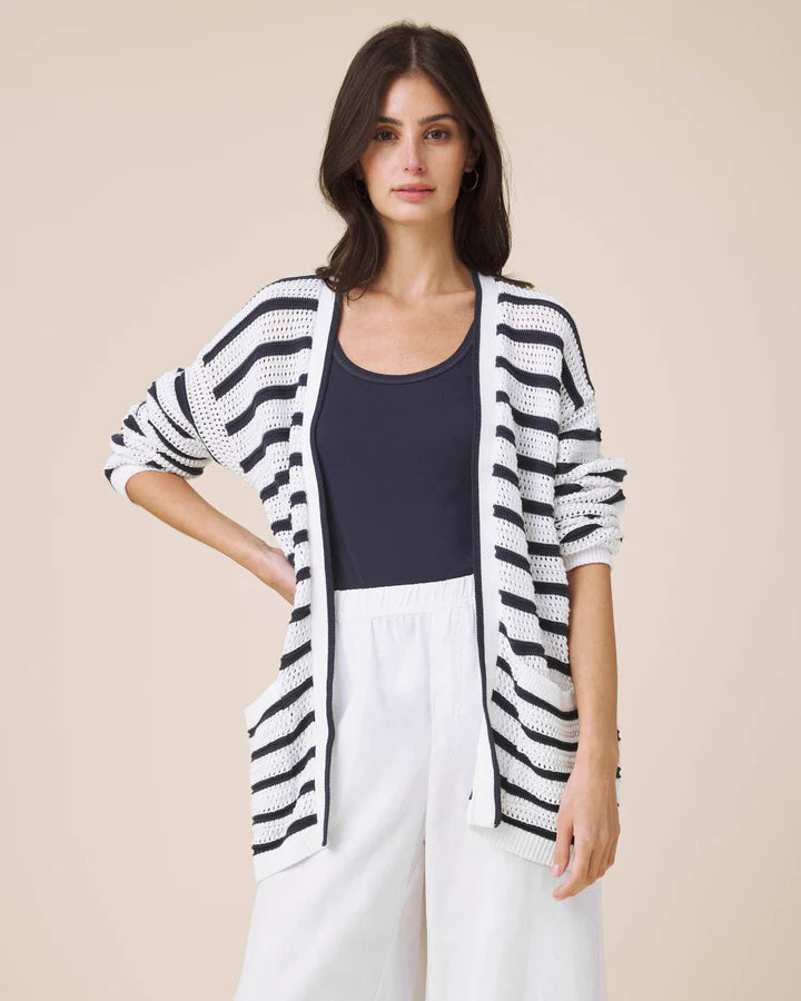 Beckham Stripe Open Cardigan