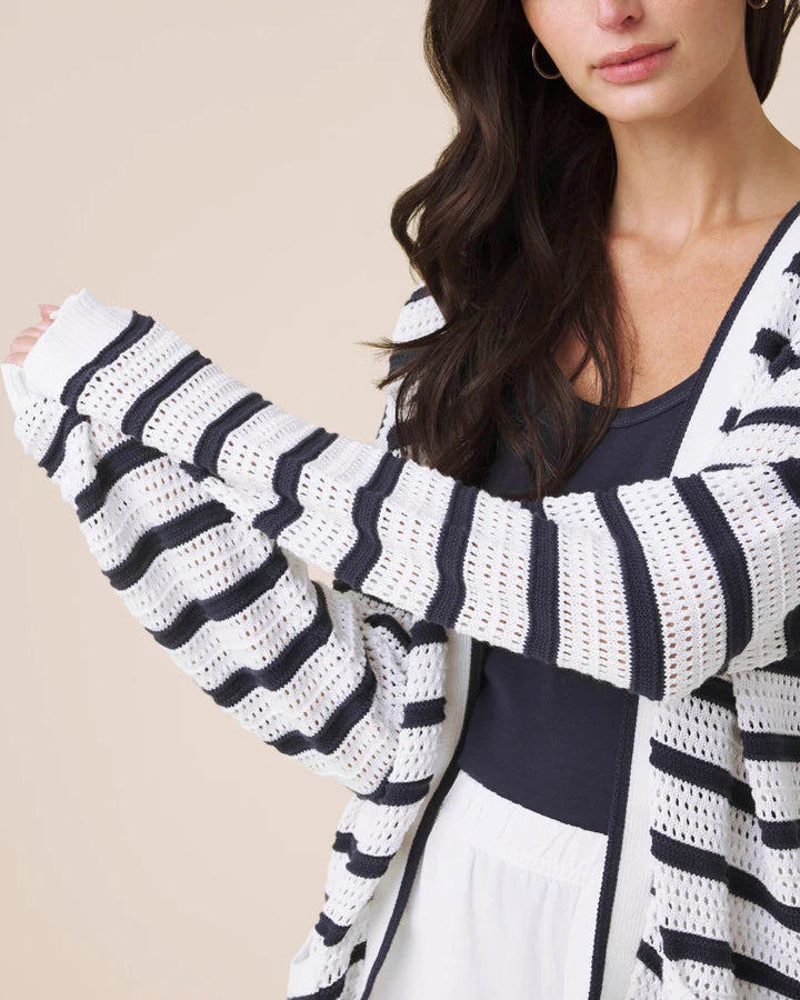 Beckham Stripe Open Cardigan