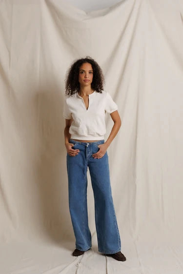 Cleo Short Sleeve V-Neck Sweatshirt