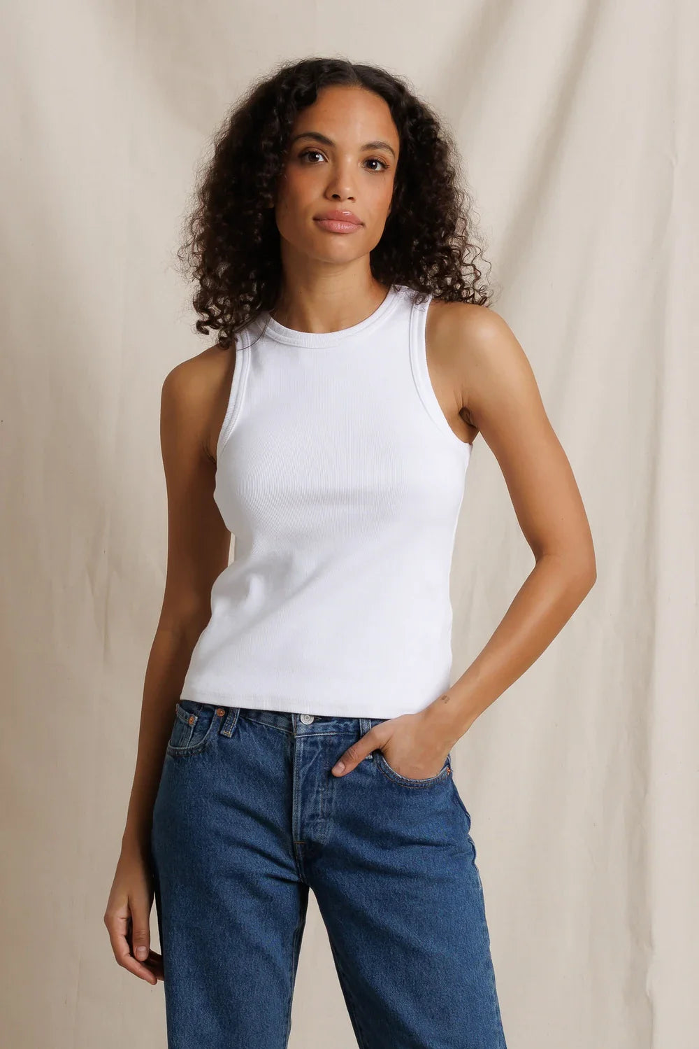 Daphne Heavy Rib High-Neck Tank