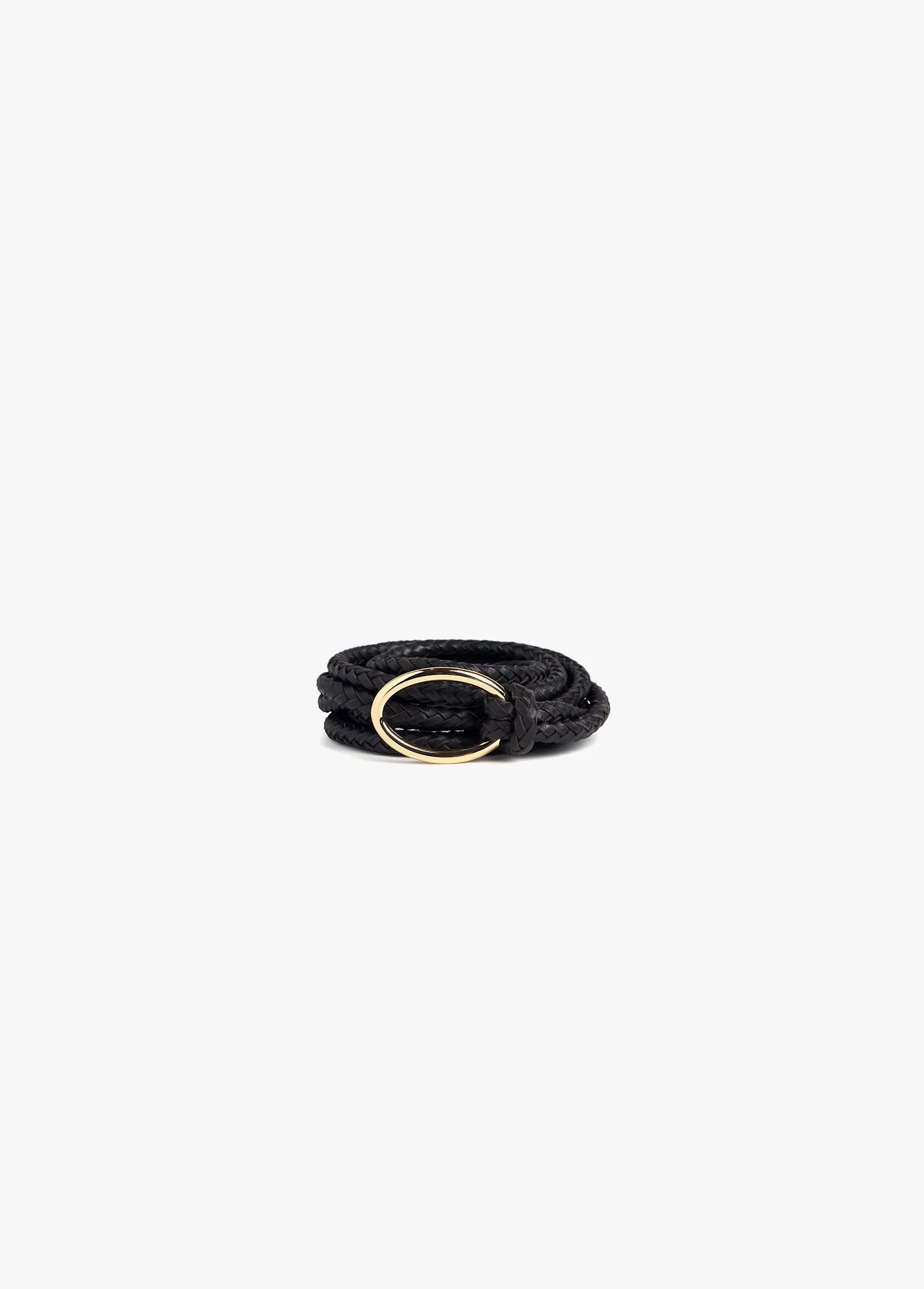 The Woven Knot Belt - Black / Polished Gold
