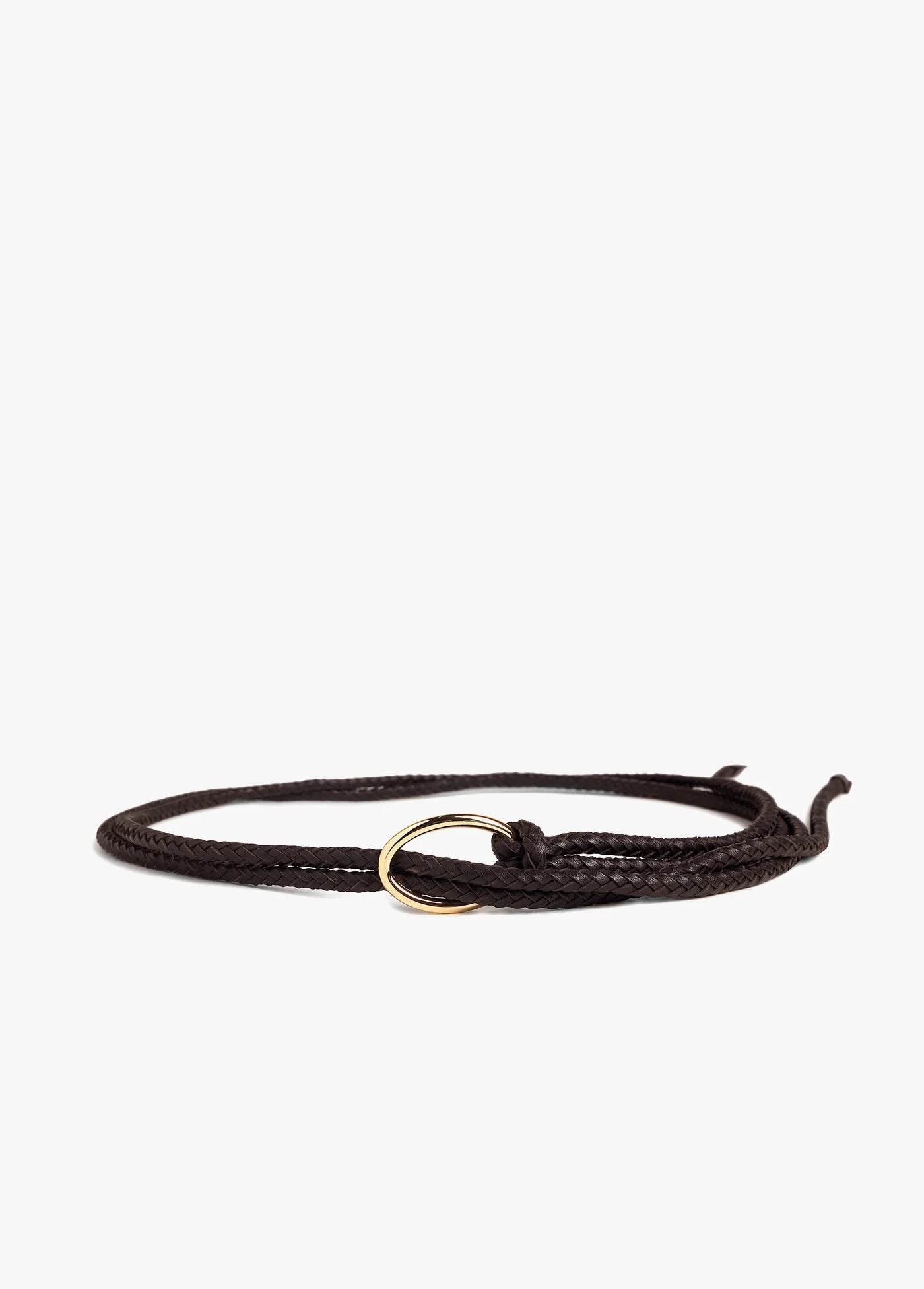 The Woven Knot Belt - Brown / Polished Gold