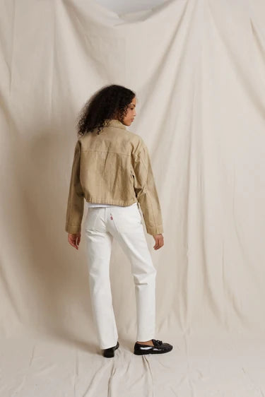 Paloma Cotton Canvas Cropped Utility Jacket