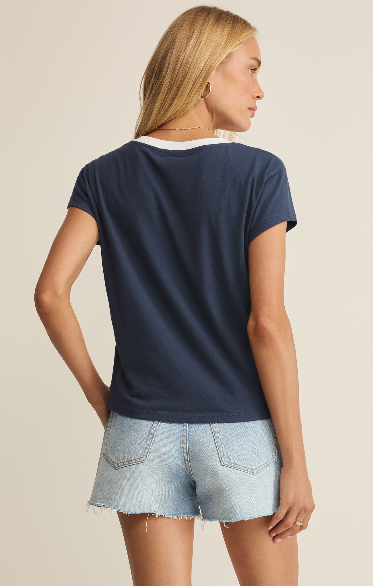 Modern Colorblocked V-Neck Tee