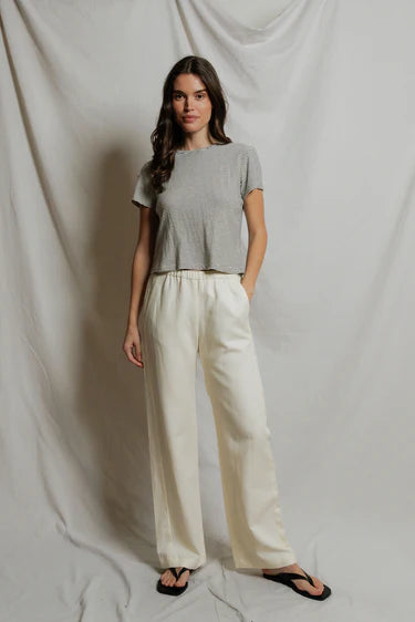 Vivian Hemp Cotton Striped Crewneck Tee