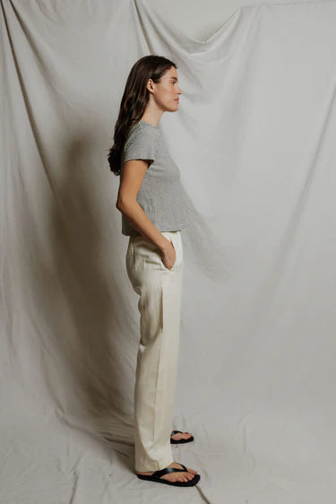 Vivian Hemp Cotton Striped Crewneck Tee