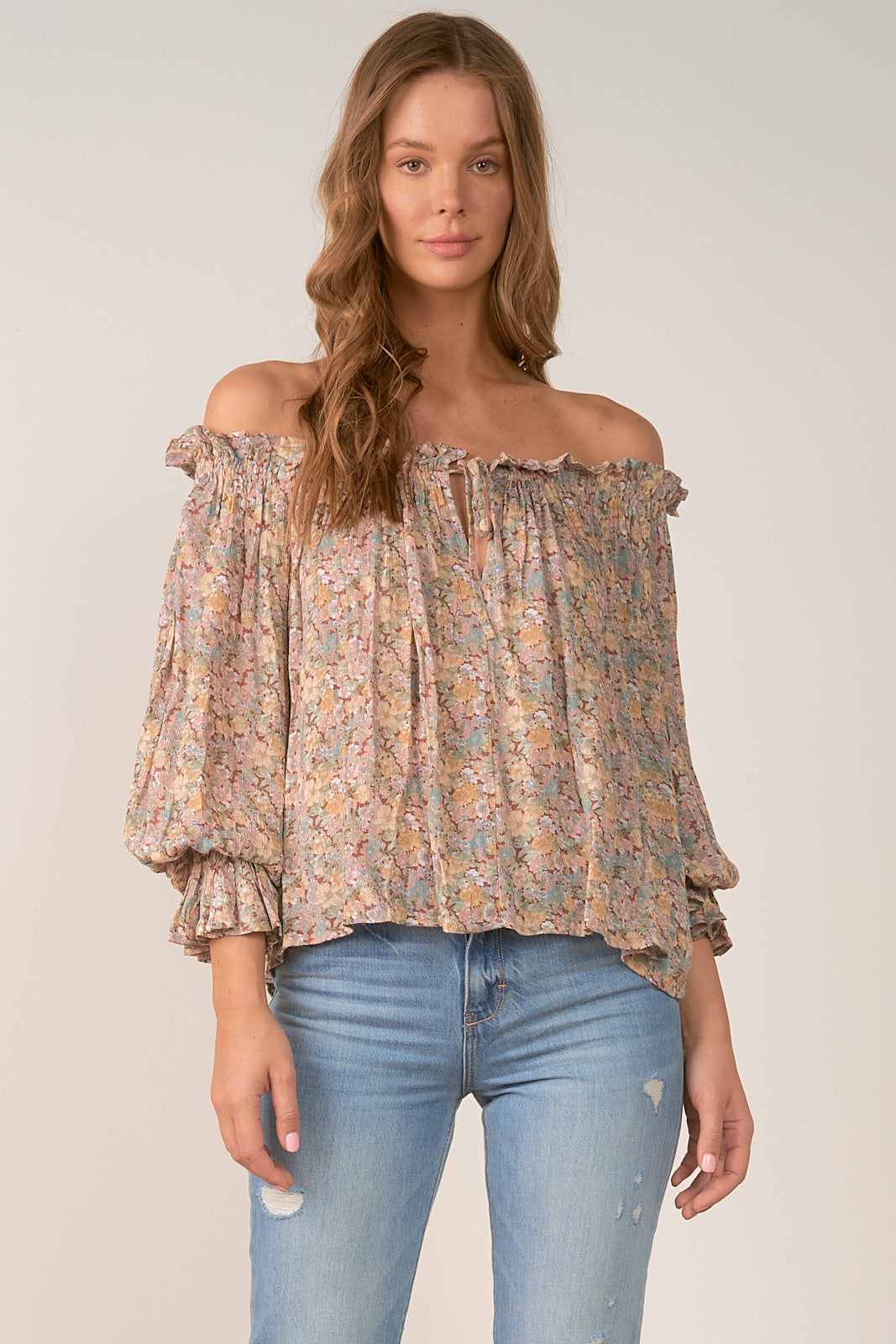 Off the Shoulder Dusty Rose Top