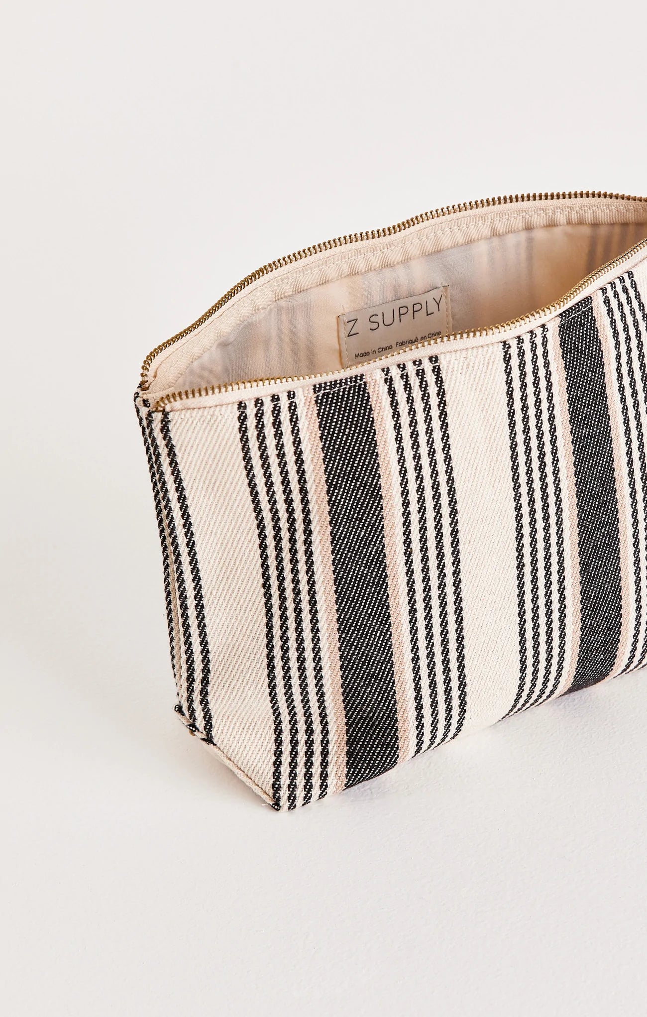 Ella Natural Stripe Large Pouch